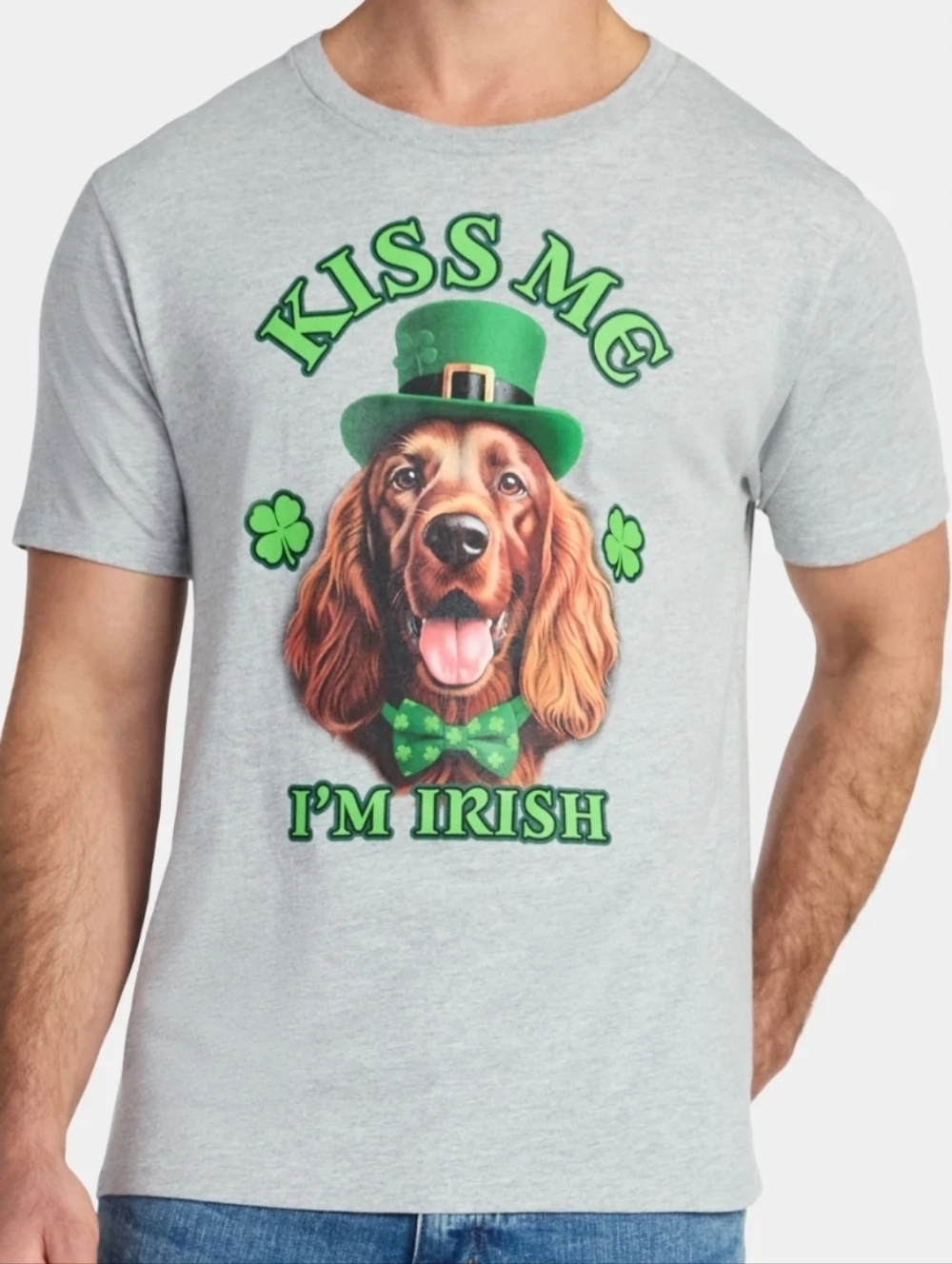 St. Patrick's Day Graphic Tee Kiss Me I'm Irish Dog NWT
